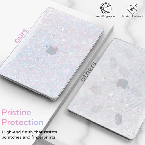 BELKA for MacBook Pro 13 inch Case M2 M1 2025 2024 2023 2022 2021-2016 | Model A2338 A2251 A2289 A2159 A1989 A1708 A1706, Plastic Hard Shell Case with Keyboard Cover & Screen Protector, Shiny Pearl - color: Shiny Pearl