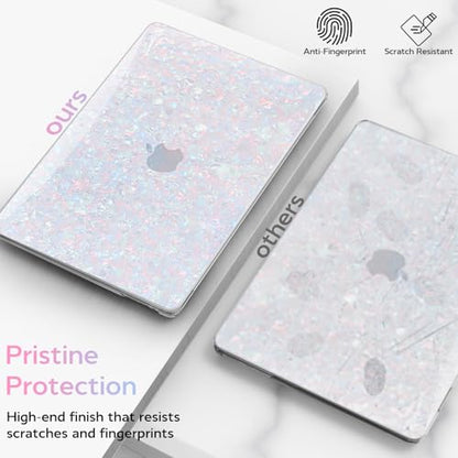 BELKA for MacBook Pro 13 inch Case M2 M1 2025 2024 2023 2022 2021-2016 | Model A2338 A2251 A2289 A2159 A1989 A1708 A1706, Plastic Hard Shell Case with Keyboard Cover & Screen Protector, Shiny Pearl - color: Shiny Pearl