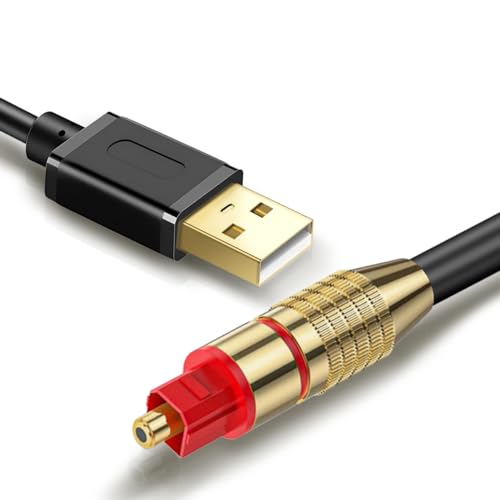 USB to Optical Audio Adapter, PC to SPDIF Sound Card Optical Output Compatible with Windows macOS Laptop Computer, Not for TV, One Way Signal Only from USB to Toslink, Not support 5.1 Channel - color: Red