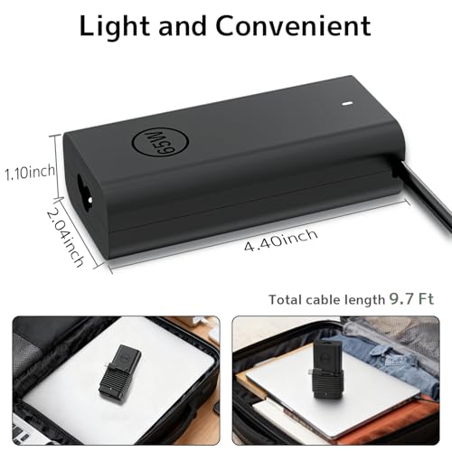 65W USB Type C Charger Compatible with Dell Laptop Latitude Chromebook XPS | Fit for Dell Latitude 3000 5000 5420 5440 5450 7000 7420 XPS 13 Inspiron 14 16 Chromebook 3100 45W AC Adapter Fast Charging