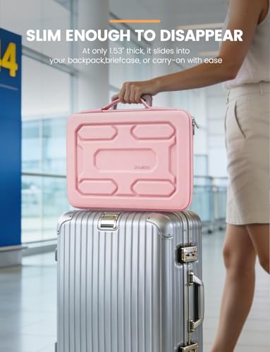 DOMISO 13.3 inch Laptop Sleeve with Handle Shockproof Computer Bag Waterproof EVA Protective Carrying Case for 13-13.3 inch Notebooks/13 MacBook Air/MacBook Pro Retina/Dell XPS 13/HP, Pink - color: Pink, size: 13.3 inch