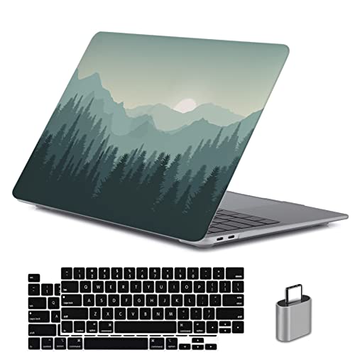LanBaiLan Compatible for MacBook Pro 13 inch with Touch Bar 2022 2020 2019 2018 2017 2016, M1 M2 A2338 A2289 A2251 A2159 A1989 A1706 A1708, Laptop Hardshell Case & Keyboard Cover, Mountains Landscape - color: Mountains Landscape