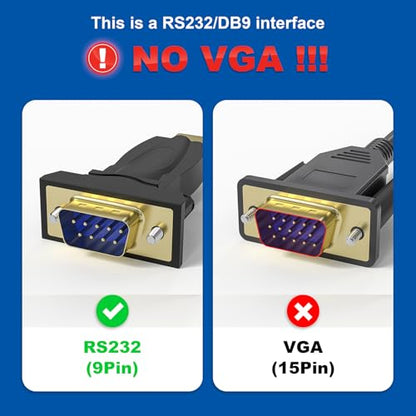 USB to RS232 Serial DB9 Male Cable, 2-Pack - size: 6FT, style: 2Pack USB to Serial DB9