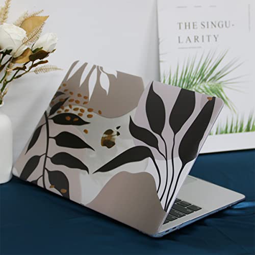 Teryeefi Compatible with 2020 MacBook Air 13 inch Case 2021 2019 Model M1 A2337 A2179 A1932, Clear Hard Shell Case & Keyboard Cover & Screen Protector for Mac Air 13 with Touch ID, Tropical Leaves - color: Tropical Leaves