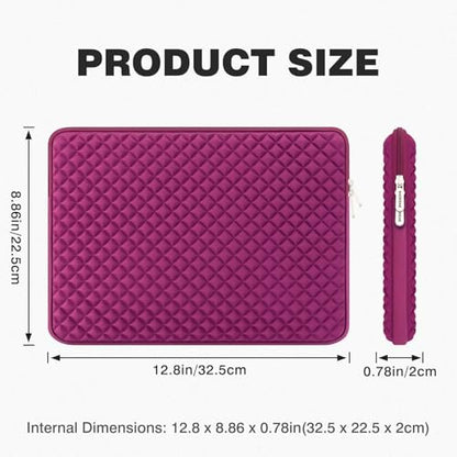 RAINYEAR 11 Inch Laptop Sleeve Shockproof Diamond Foam Case, Rose Red | Protective Soft Fluffy Lining Carrying Bag Case Compatible with 11.6'' MacBook Air 13” MacBook Neo A18, 11" Computer Notebook - color: Rose Red, size: 11"-11.6"