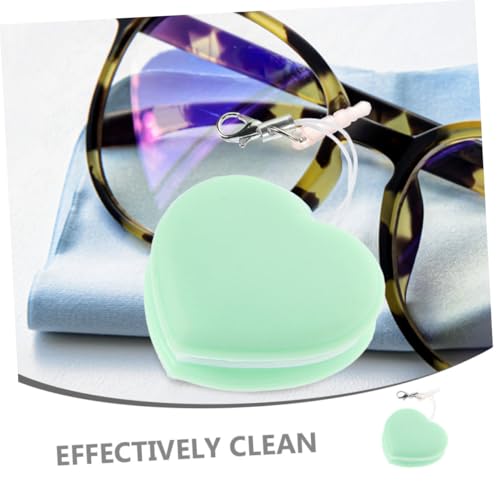 Heart-Shaped Macaron Screen Cleaner Multi-Functional Lens Cleaning Tool for Eyeglasses Phones and Cameras Durable Material Compact Design for Easy Storage Green - color: Green