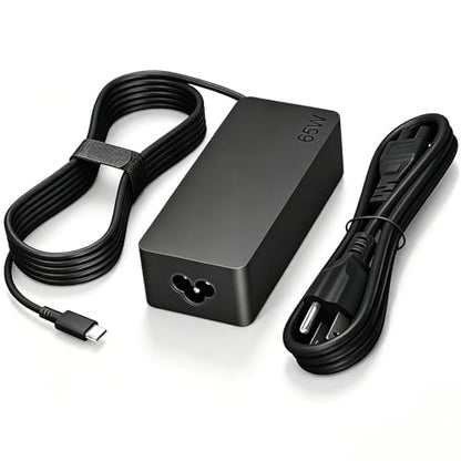 65W USB C Laptop Charger Compatible with Lenovo ThinkPad T14 T15 T16 E14 E15 T480S T580S E480 E580 X1 Carboon Yoga 7i 9i C930 C940 Chromebook C330 S330 Fast Power Adapter - size: 4.29*1.85*1.14in USB C