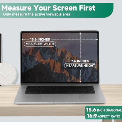 Nano-Suction Laptop Privacy Screen 15.6 Inch 16:9, Removable Screen Privacy Shield for Laptop, Anti Glare, Anti Bule Light, Screen Protector for Lenovo HP Dell Acer Asus Thinkpad - size: Laptop 15.6 inch 16:9