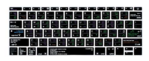 HRH Vim VI Hotkey Silicone Keyboard Cover Skin for MacBook Pro 13" A1708 A1988 No Touch Bar 2018 2017 2016 Release and for MacBook 12" A1534 (2015)&A1931(2018) USA Layout Protective Skin - color: Hotkey-VIM