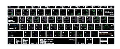 HRH Vim VI Hotkey Silicone Keyboard Cover Skin for MacBook Pro 13" A1708 A1988 No Touch Bar 2018 2017 2016 Release and for MacBook 12" A1534 (2015)&A1931(2018) USA Layout Protective Skin - color: Hotkey-VIM