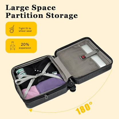 CENSIEN Expandable 16 Inch Carry On Luggage Airline Approved Small Suitcase | Lightweight ABS+PC Hard Shell Suitcases,360° Spinner Wheels,TSA Lock,YKK Zipper,Business Weekender Short Trips,Black - color: Black, size: 16 Inch EXT