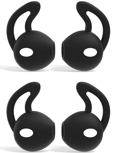 iMangoo 2 Pack Silicone Ear Tips for EarPods USB-C/3.5mm/for Lightning | Anti-Slip Eartips Grips Soft Lightweight Earbuds Covers, Secure Fit Sport Replacement for Running Jogging Gym Workout - color: Black