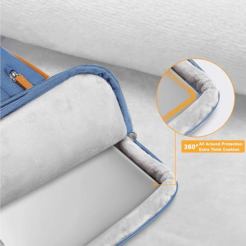 MOSISO 360 Protective Laptop Shoulder Bag, 15-15.6 inch Computer Bags | Compatible with MacBook Pro 16 inch, HP, Dell, Lenovo, Asus, Side Open Messenger Bag with 4 Zipper Pockets, Cadet Blue - color: Cadet Blue, size: 16 inch