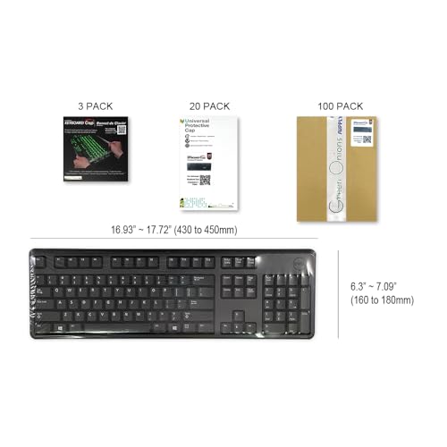 Universal KeyboardCap. Fully Covered Flat Style 0.025mm Waterproof Anti-Dust Desktop Keyboard Cover with Numeric Hospital/Dentist Use (0.025mm [100 Pack]_2) - size: 0.025mm [100 Pack]_2