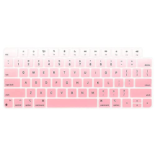 ProElife Keyboard Cover for Apple Magic Keyboard 3 with Touch ID A3118 | Ombre Pink, Non-interference Design for ID Key, Dust-proof, Silicone Protective Skin, Precision Molded, Washable & Reusable - color: Ombre Pink