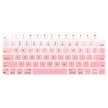 ProElife Keyboard Cover for Apple Magic Keyboard 3 with Touch ID A3118 | Ombre Pink, Non-interference Design for ID Key, Dust-proof, Silicone Protective Skin, Precision Molded, Washable & Reusable - color: Ombre Pink
