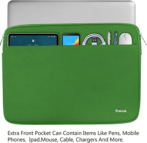 Laptop Sleeve 17 Inch, Shockproof Protective Notebook Case with Accessory Pocket, Briefcase Carrying Bag Compatible with 17-17.3 Inch Laptop, Computer, Notebook, Green - color: Green, size: 17 Inch