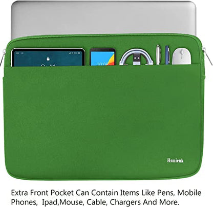 Laptop Sleeve 17 Inch, Shockproof Protective Notebook Case with Accessory Pocket, Briefcase Carrying Bag Compatible with 17-17.3 Inch Laptop, Computer, Notebook, Green - color: Green, size: 17 Inch