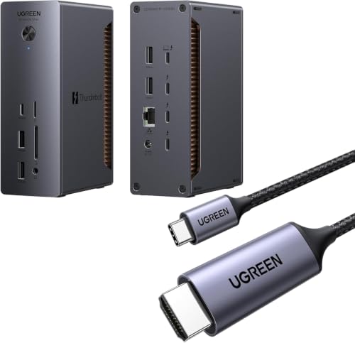 UGREEN 13-in-1 Thunderbolt 5 Docking Station + USB C to HDMI Cable