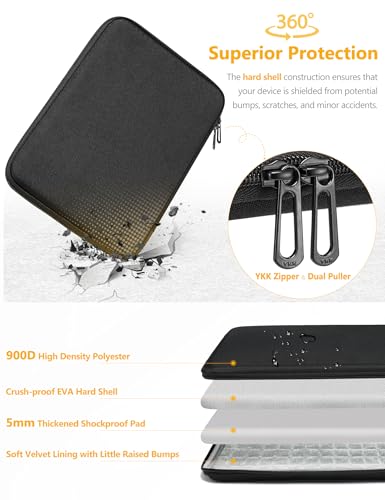 HYZUO 13.3-14 Inch Hard Shell Case Laptop Sleeve Bag, Black | for MacBook Pro 14 M5-M1 Pro/Max A3426 A3427 2026-2021, MacBook Air/Pro 13 M5-M1 A3449, MacBook Neo 13,Surface Laptop 13-13.8 - color: Black, size: 13.3-14 Inch