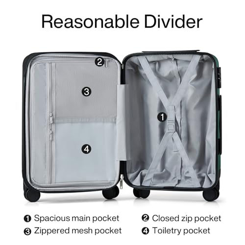 Hanke Expandable Hardshell Luggage Sets 3 piece Carry on Luggage with Wheels Suitcases Lightweight Checked Travel Luggage Rolling Large Suitcase Travel Luggage Bag Woman Men 20/24/29 IN,Blackish Green - color: Blackish Green, size: Expandable 3 Piece Set（