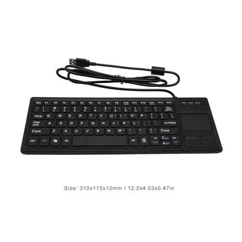 Sanpyl Wired Mechanical USB Keyboard, IP68 & Touch Industrial Keyboard with Touchpad for Laptop Notebook PC, 310x115x12mm / 12.2x4.53x0.47inch