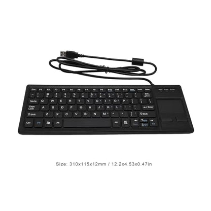Sanpyl Wired Mechanical USB Keyboard, IP68 & Touch Industrial Keyboard with Touchpad for Laptop Notebook PC, 310x115x12mm / 12.2x4.53x0.47inch