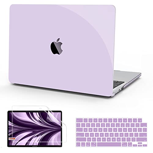 B BELK for MacBook Air 13.6 inch Case 2026-2022 M5 M4 M3 M2, Crystal Purple | Model A3449 A3240 A3113 A2681, Plastic Laptop Hard Shell for MacBook Air 13 inch Case with Keyboard Cover & Screen Protector - color: Purple