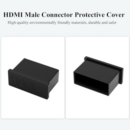 20PCS Plastic HDMI Male Port Anti Dust Dustproof Cover Cap Plug Protector Compatible with Computer Laptop TV (Black) - color: Black