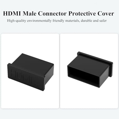 20PCS Plastic HDMI Male Port Anti Dust Dustproof Cover Cap Plug Protector Compatible with Computer Laptop TV (Black) - color: Black