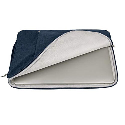 RAINYEAR 15 inch Laptop Sleeve Case Bag with Handle & Pocket, Navy Blue | Protective Padded Polyester Laptop Sleeve Case Briefcase for 15 Inch MacBook Air/Pro , 15 inch Surface Laptop 3/4 - color: Navy Blue, size: 15"-15.4"