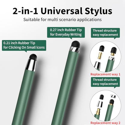 Stylus Pen for Touchscreen(5 pcs) 2-in-1 Stylus Pen for iPad | High Sensitivity Precision Suitable for Touch Screens of iPhone/ipad/Android Tablet(Black/White/Gray/Gold/Dark Green) - color: Black/White/Gray/Gold/Dark Green