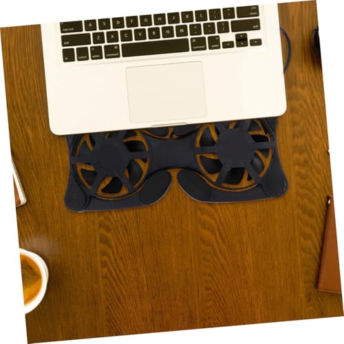 Kisangel Portable Laptop Cooling Pad and Notebook Cooler for Travel, Foldable Lightweight Design with Dual Fans, Efficient Heat Dissipation for Compact Dark Laptops