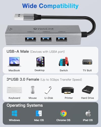 USB to Ethernet Adapter,Ethernet to USB,USBA to RJ45 for Nintendo Switch 2,Gigabit Ethernet Adapter, LAN Network for Laptop, MacBook,Chromebook,Surface, Desktop,PC and More (USB A with 3.0HUB)