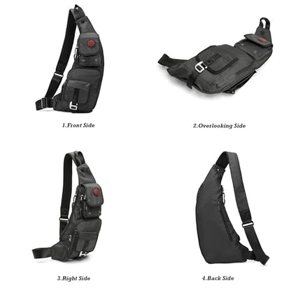 NICGID Sling Bag Chest Shoulder Backpack Crossbody Bags Casual Daypack for Men Women - color: Dark Green-2