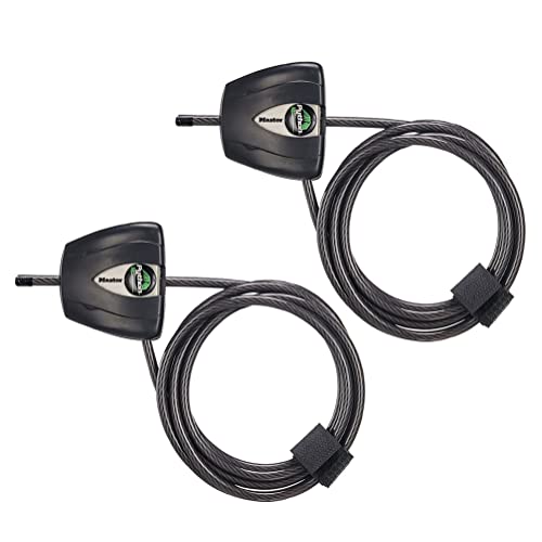 Master Lock Black Python Steel Cable Lock with Keys, Heavy Duty Anti-Theft Trail Camera and Kayak Locking Cable, 8417T, Pack of 16 - size: 32 Pack