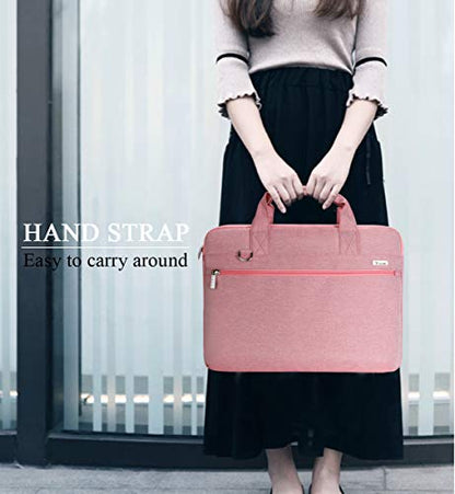 Voova Laptop Bag 15.6 Inch, 360° Protective Computer Case Sleeve Compatible with MacBook Air 15, MacBook Pro 15/16, 15-16” Lenovo Asus Acer Dell Hp, Waterproof Slim Briefcase for Women, Pink - color: Pink, size: 14-15.6 inch