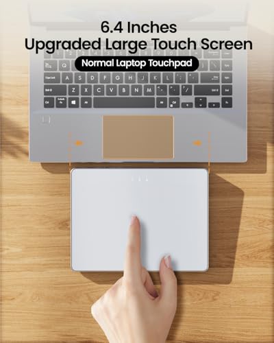 ProtoArc T1 Plus Bluetooth Trackpad for Win 11/10, White Silver | Large 6.4" touch surface, supports 3-device switching via Bluetooth. No USB receiver needed. Rechargeable and Multi-Gesture. - color: White and Silver