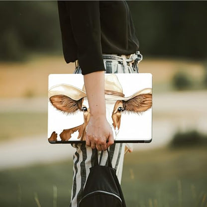 Laptop Skin Sticker Decal, Universal Protective Cover Fit 12 13 14 15.6 Inch Notebook, Reusable Water-Resistant Vinyl Decal w/ 2 Wrist Pads for Business Travel Office, Hat Cow - color: Hat Cow