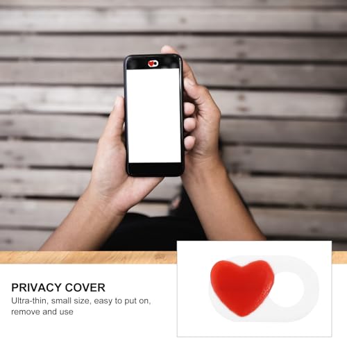 2 Pcs Ultra-Thin Abs Webcam Privacy Covers with Heart Pattern, Easy to Use Sliding Laptop and Tablet Camera Privacy Shutters, White Computer Web Camera Cover Slide