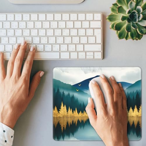 Mountains Gaming Computer Keyboard Cute Mouse Pad with Anti-fray Stitching, Premium-Textured Alfombrilla para Mouse with Non-Slip Rubber Base, 10 x 12 inch - color: Mountains