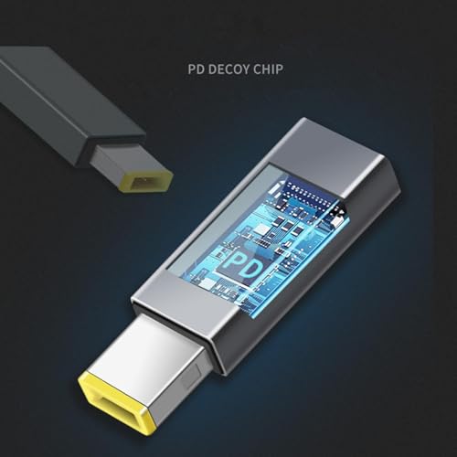 CHICHIYANG USB-C to PD Adapter, Type C to Square USB DC-in Jack Power Converter for Laptops