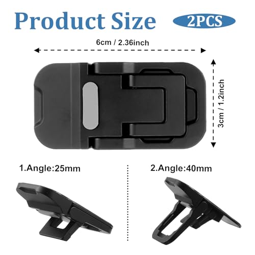2 Pcs Portable Keyboard Stand, Dual Tilt Angle Adjustment, Foldable Laptop Riser, Self-Adhesive Feet for Most Keyboards (Black) - color: Black