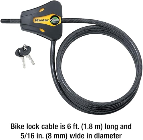 Master Lock - Keyed Alike Trail Camera Python Adjustable Cable Locks w/20 Keys, Model# 8419KA-10 - size: 10 Pack