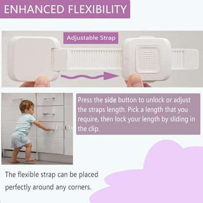 No Drill Adhesive Furniture Anchor, 2Pack | Upgraded, Adjustable Anti Tip, Furniture Wall Straps, Baby Proofing & Pets - size: 2 Pack