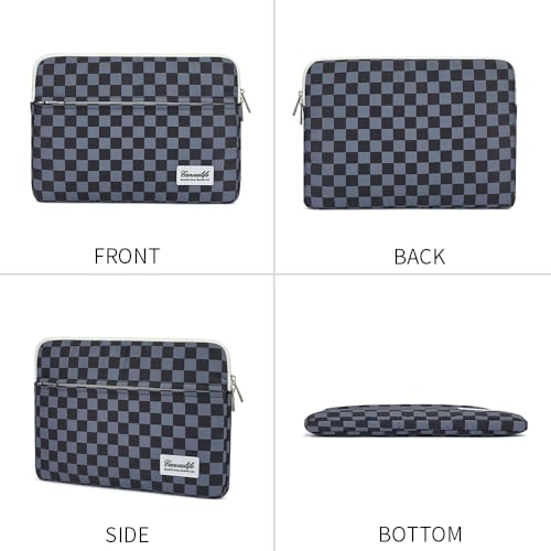 Canvaslife Black Checker Pattern Laptop Sleeve Case Cover with Pocket for MacBook Pro 14 inch and 14 inch-14.4 inch HP, Lenovo, Dell, ASUS, Acer Notebook Computer - color: Black Checker, size: 14 inch / 14.0 inch