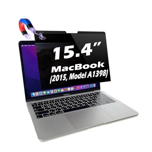 Magnetic Privacy Screen for MacBook Pro 15.4" (2015, A1398) – Anti-Glare, Blue Light Filter, UV Protection, Magnetic Snap-On, Privacy Shield (MacBook Pro 15.4"(A1398)) - size: MacBook Pro 15.4"(A1398)
