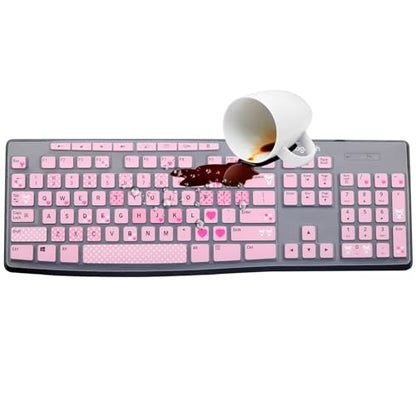 Keyboard Cover for Logitech MK295 MK275 MK270 Wireless Keyboard, Logitech K200 K260 K270 MK200 MK260 K270 K275 K295 Keyboard Skin Protector-Lovly - color: Lovly