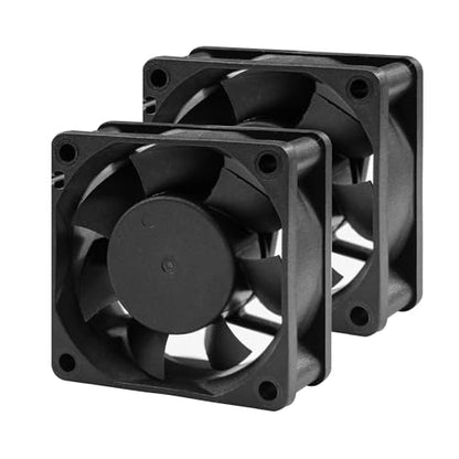60mm Small 12V DC 2Pin Car Audio Vent Cooling Fan 5600RPM 2-Pack | Mini 12V DC Fan Long-Life Bearing for Incubator Electronics Heatsink Cooling - size: 60x25mm