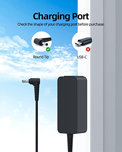 Superer 45W AC Charger Fit for Lenovo Ideapad Slim 1 1 14 1 15 1 11 Slim 1-14AST-05 1-11AST-05 Ideapad 1-15IJL7 1-14IGL7 1-14IGL05 1-14IJL7 1-14ADA05 1-15IGL7 Laptop Power Supply Adapter Cord